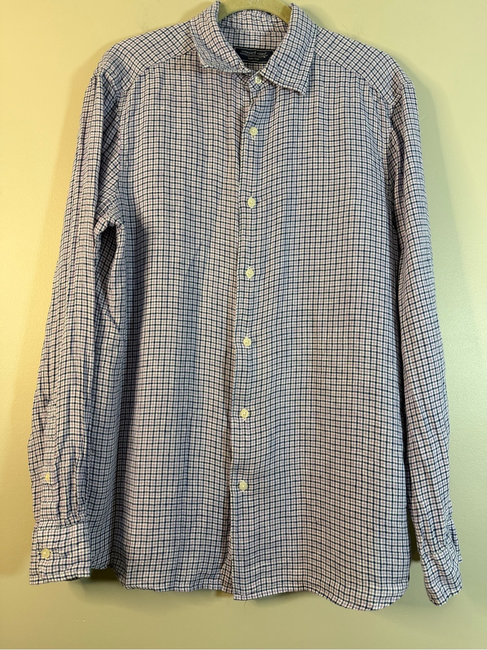 Vineyard Vines Navy and White Checked Button-Down Shirt